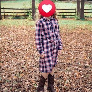 Girls Matching Family Plaid Shirt Dress